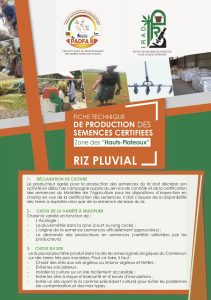 Couverture d’ouvrage : Fiche technique de production des semences certifiées
